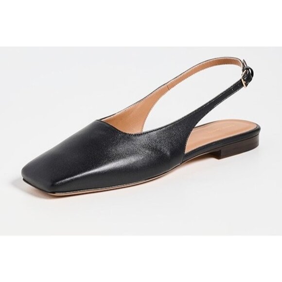 Mansur Gavriel Square Toe black leather Slingback Flat (Women) shoes size 40 - Picture 1 of 11